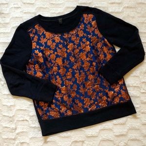J. Crew floral jacquard sweatshirt.